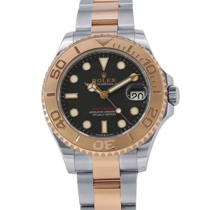 ロレックス ヨットマスター37 SS/K18PG エバーローズゴールド 268621 ROLEX 腕時計 黒文字盤