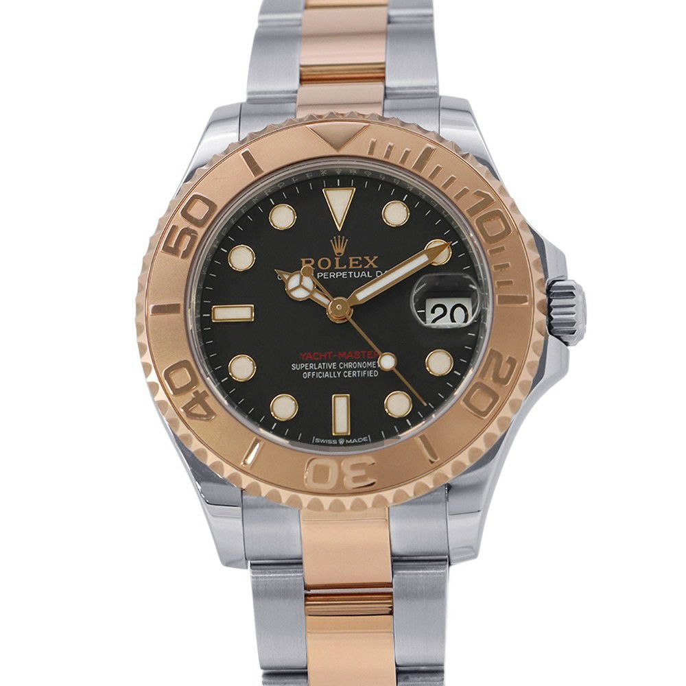 ロレックス ヨットマスター37 SS/K18PG エバーローズゴールド 268621 ROLEX 腕時計 黒文字盤