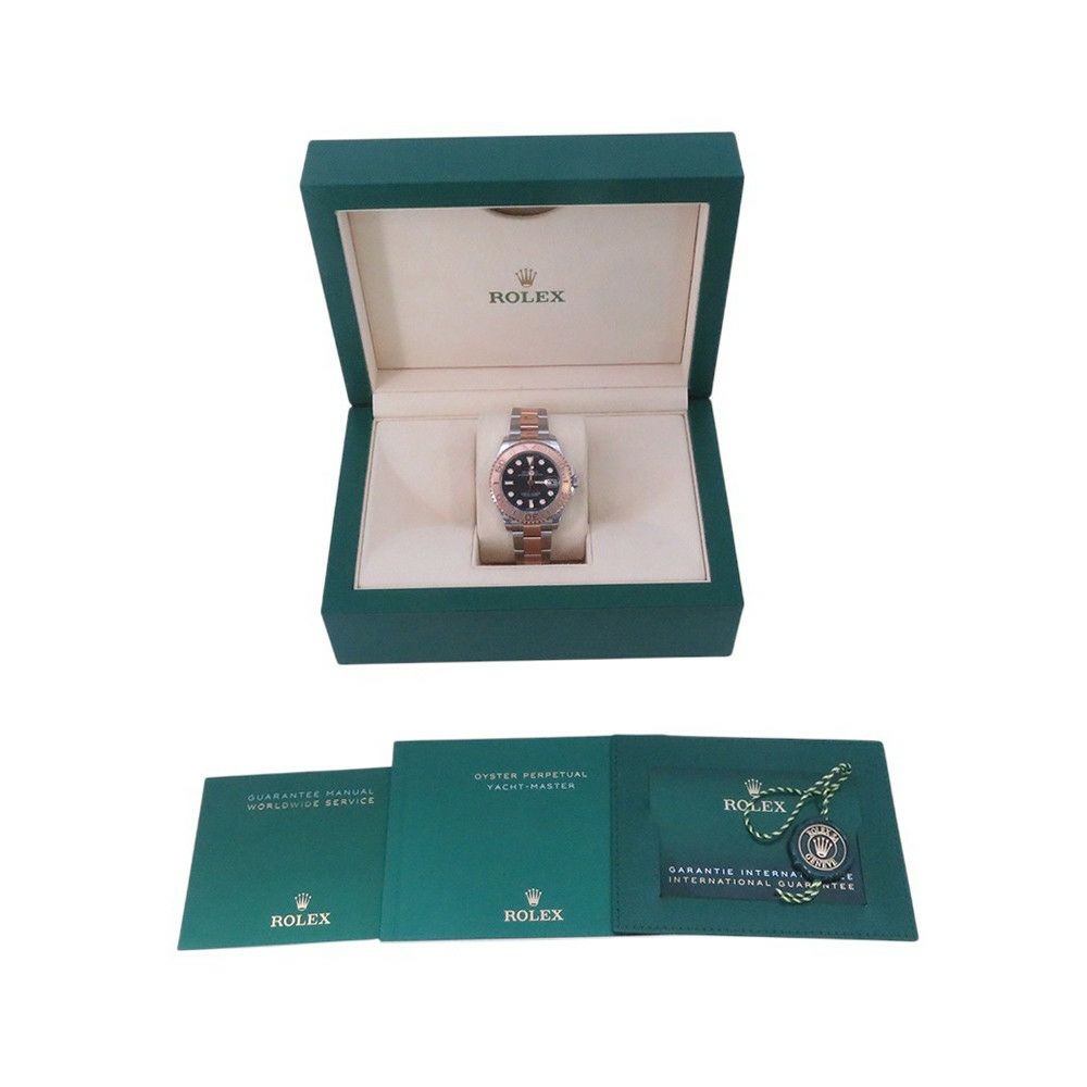 ロレックス ヨットマスター37 SS/K18PG エバーローズゴールド 268621 ROLEX 腕時計 黒文字盤