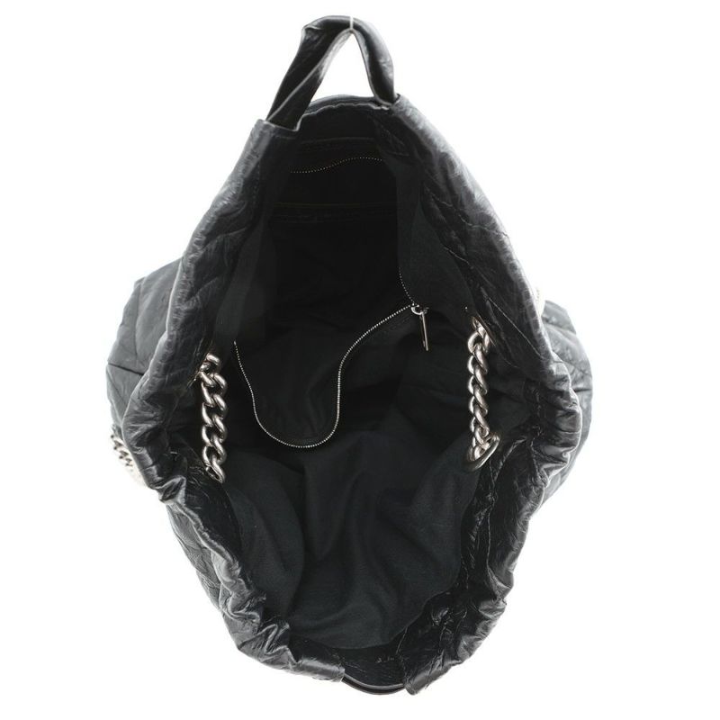 バレンシアガ チェーンショルダーバッグ BBロゴ クラッシュ キルテッド クラッシュカーフレザー 742941 BALENCIAGA バッグ 黒