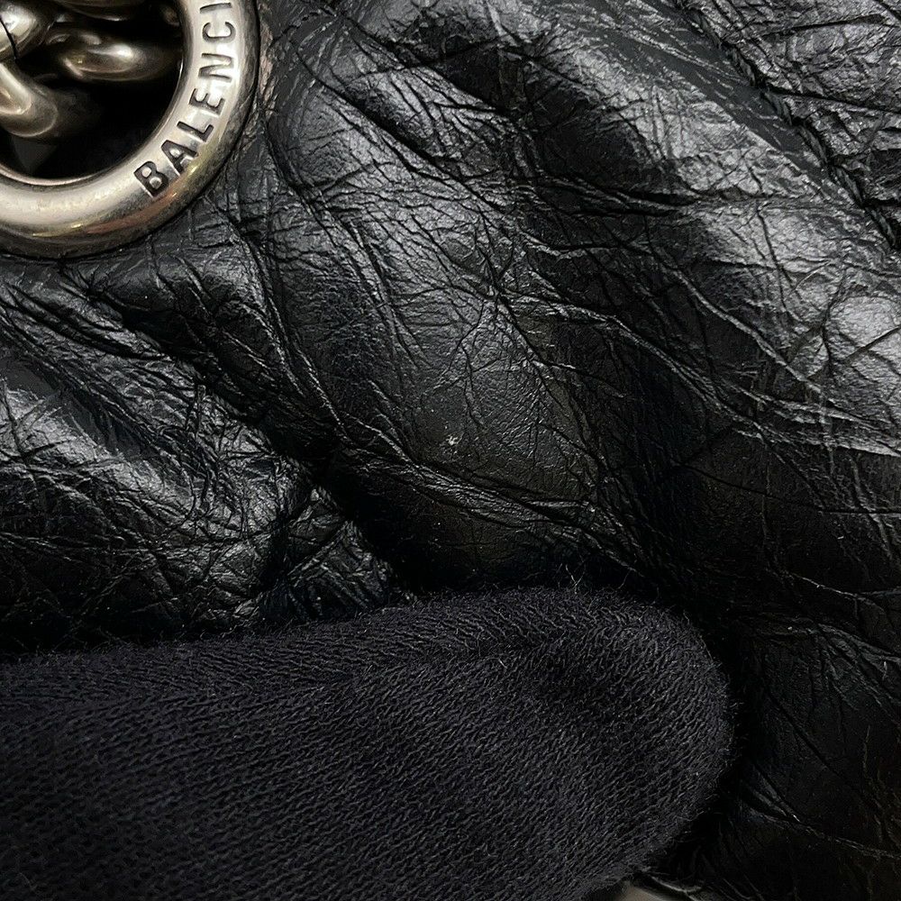 バレンシアガ チェーンショルダーバッグ BBロゴ クラッシュ キルテッド クラッシュカーフレザー 742941 BALENCIAGA バッグ 黒