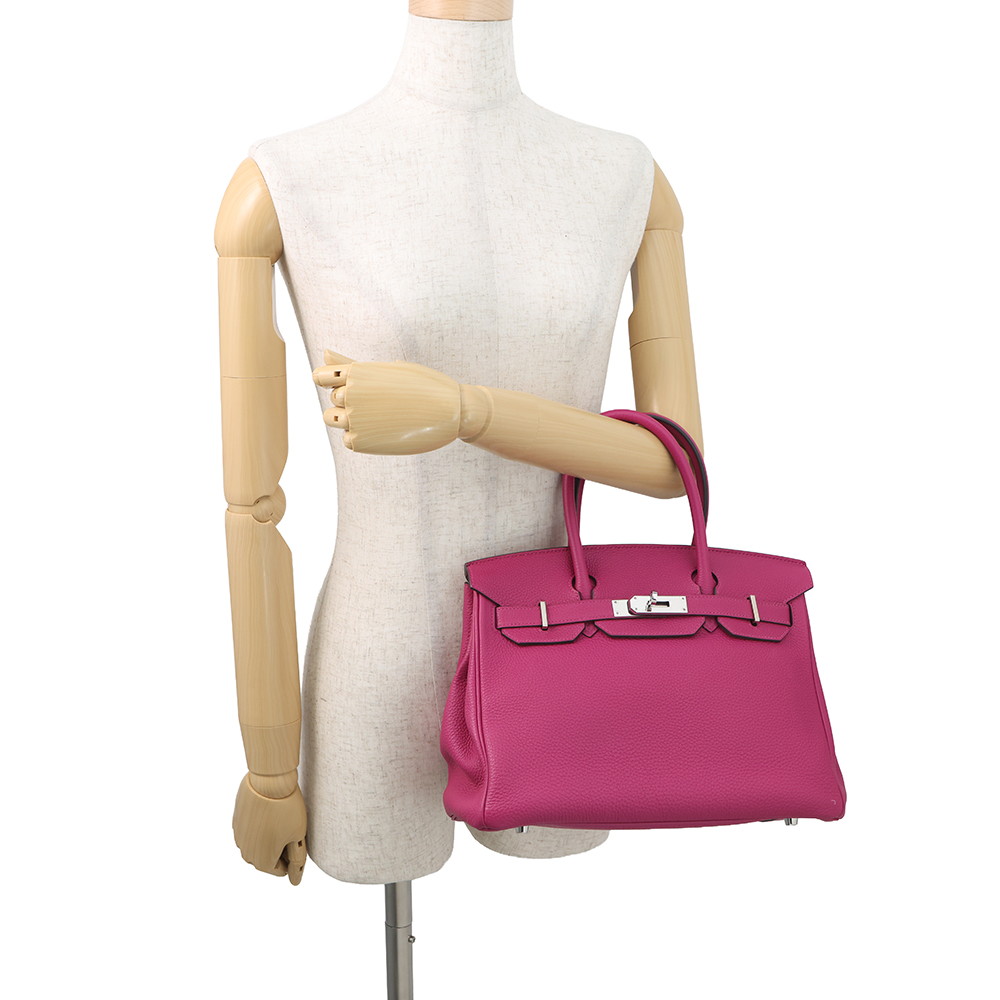 エルメス バーキン30 ローズパープル/シルバー金具 トゴ A刻印 HERMES Birkin ハンドバッグ
