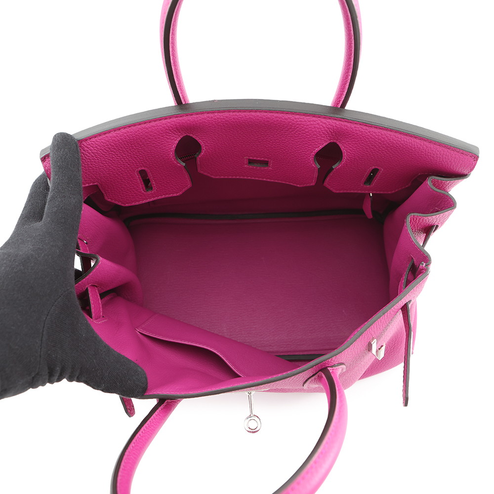 エルメス バーキン30 ローズパープル/シルバー金具 トゴ A刻印 HERMES Birkin ハンドバッグ