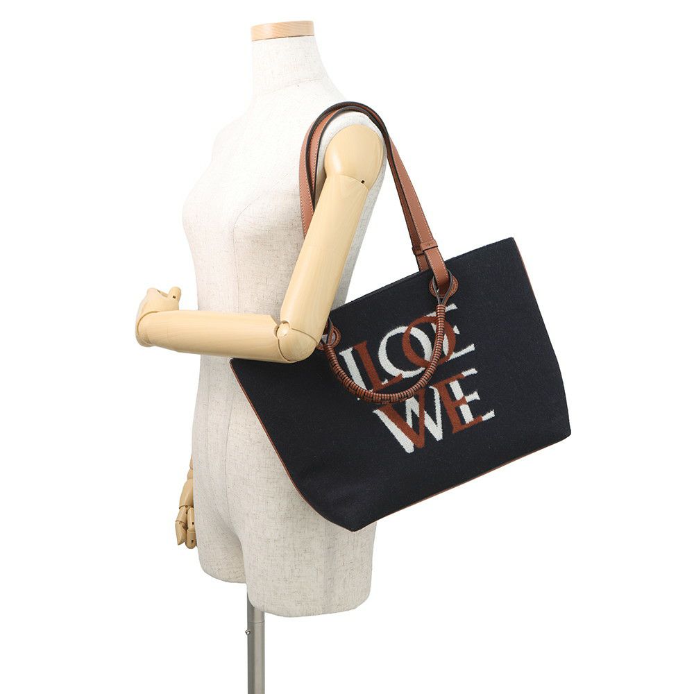 ロエベ トートバッグ ロゴ ウール レザー A717S72X13 LOEWE 2way