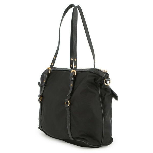 プラダ トートバッグ ロゴ ナイロン BR4255 PRADA 黒 2way