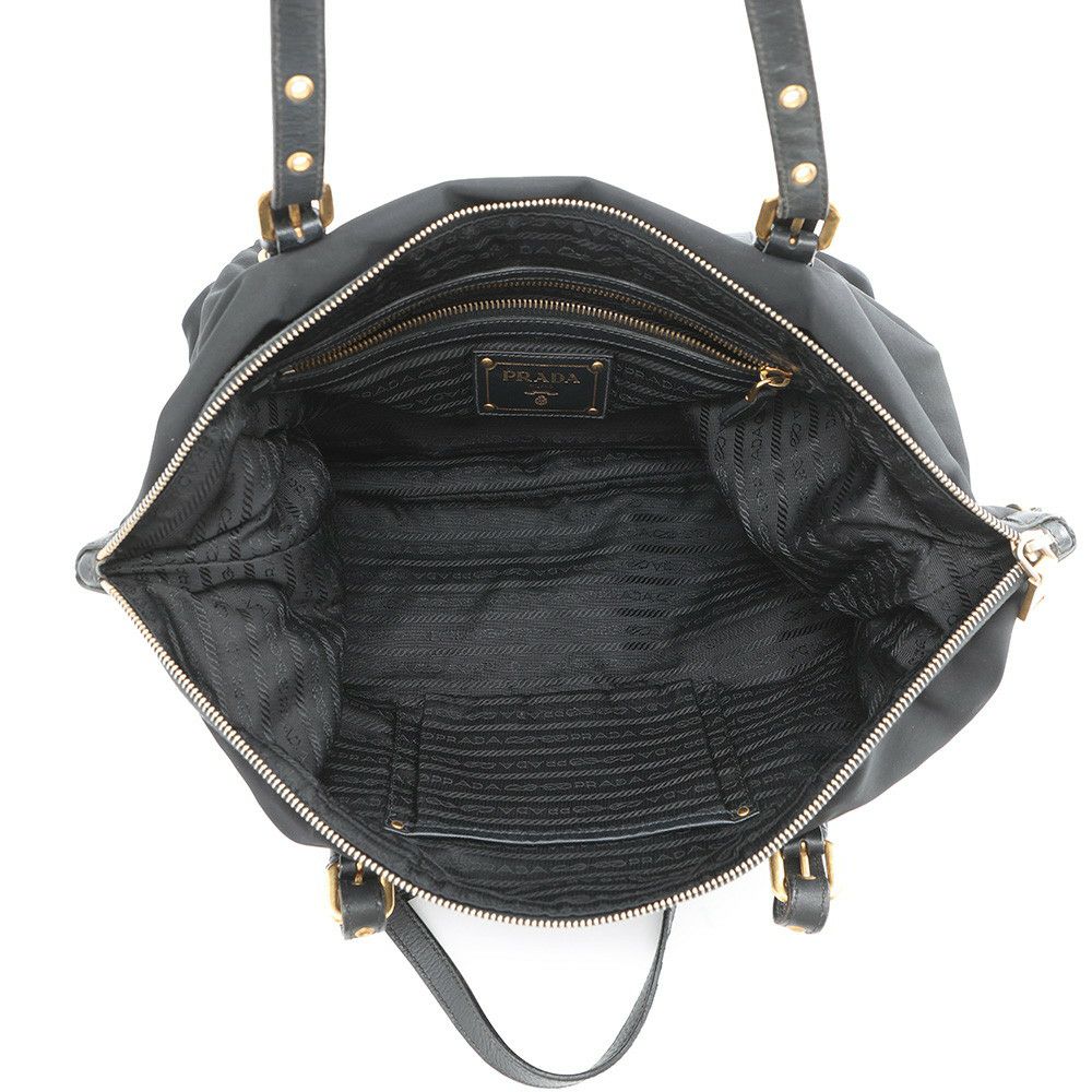 プラダ トートバッグ ロゴ ナイロン BR4255 PRADA 黒 2way