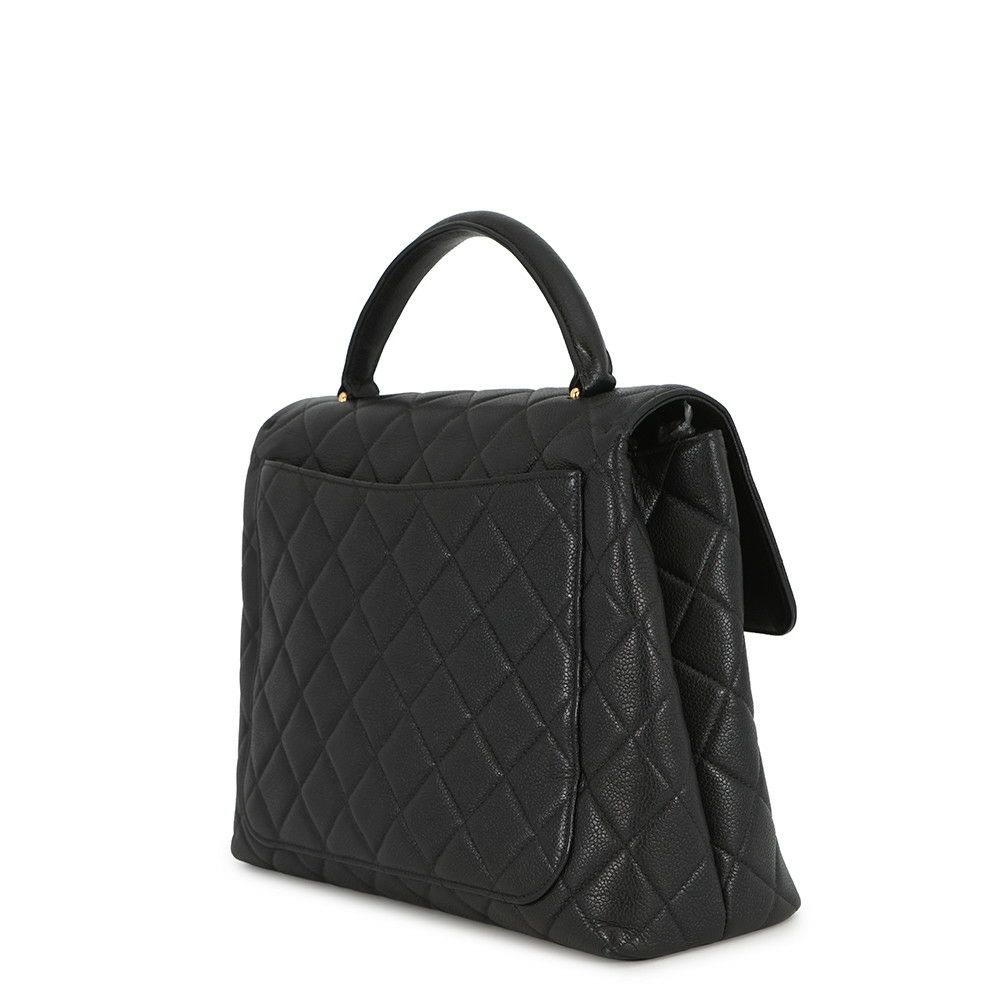 シャネル ハンドバッグ マトラッセ ココマーク トップハンドル キャビアスキン A12397 CHANEL バッグ 黒