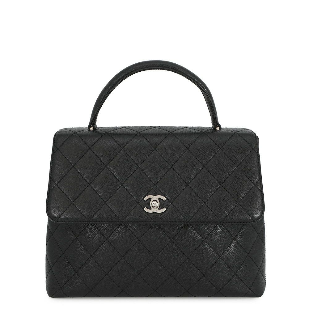 シャネル ハンドバッグ マトラッセ ココマーク トップハンドル キャビアスキン A12397 CHANEL バッグ 黒