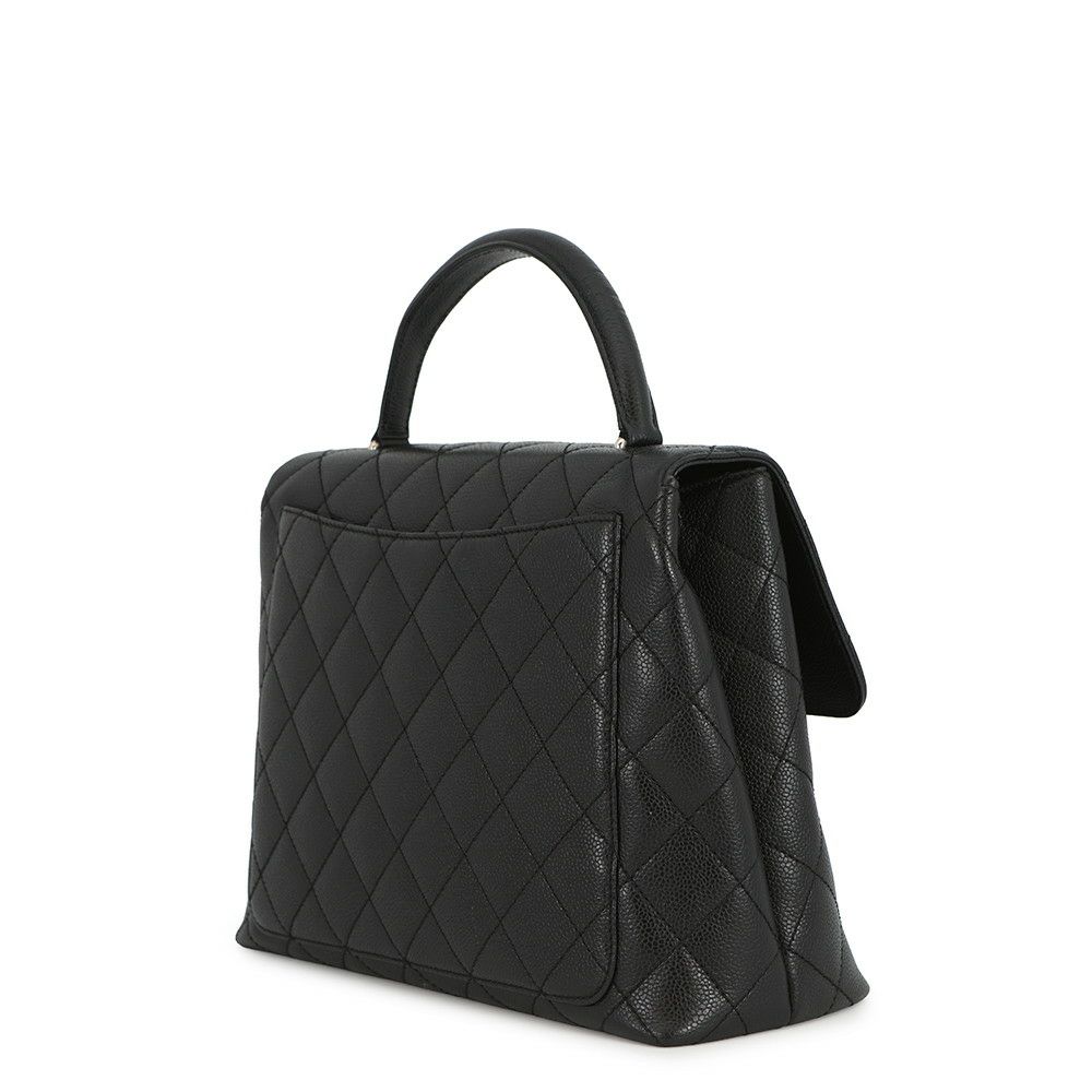 シャネル ハンドバッグ マトラッセ ココマーク トップハンドル キャビアスキン A12397 CHANEL バッグ 黒