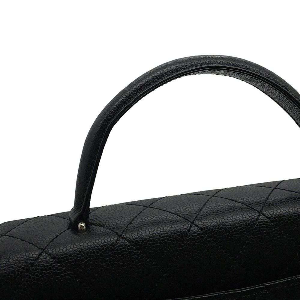シャネル ハンドバッグ マトラッセ ココマーク トップハンドル キャビアスキン A12397 CHANEL バッグ 黒