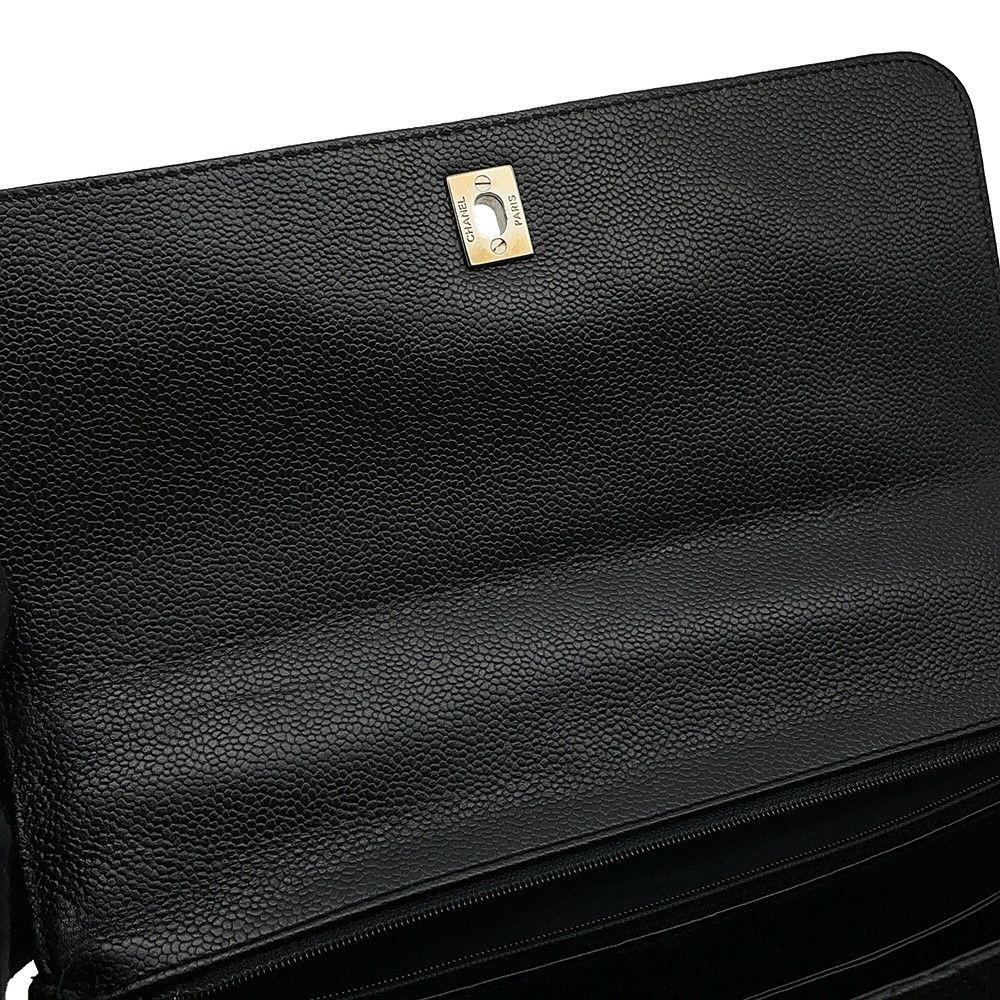 シャネル ハンドバッグ マトラッセ ココマーク トップハンドル キャビアスキン A12397 CHANEL バッグ 黒