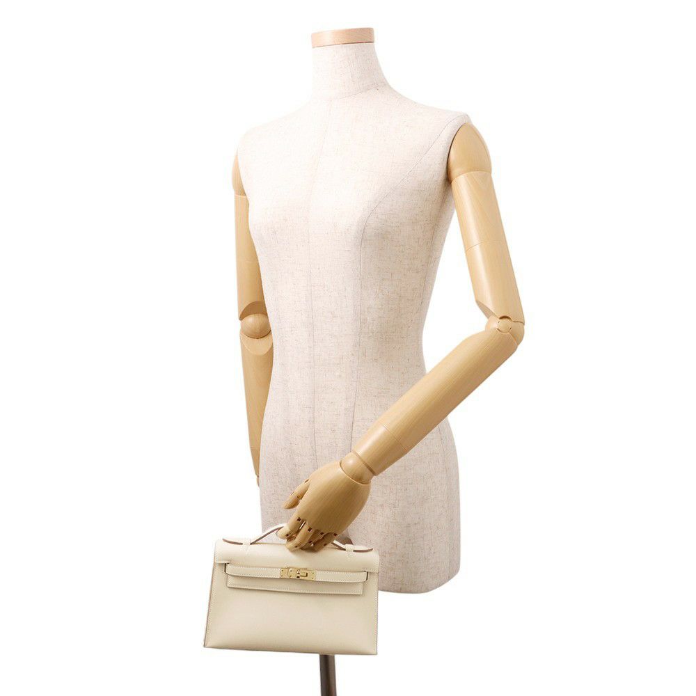 エルメス ハンドバッグ ポシェットケリー クレ/シャンパンゴールド金具 スイフト K刻印