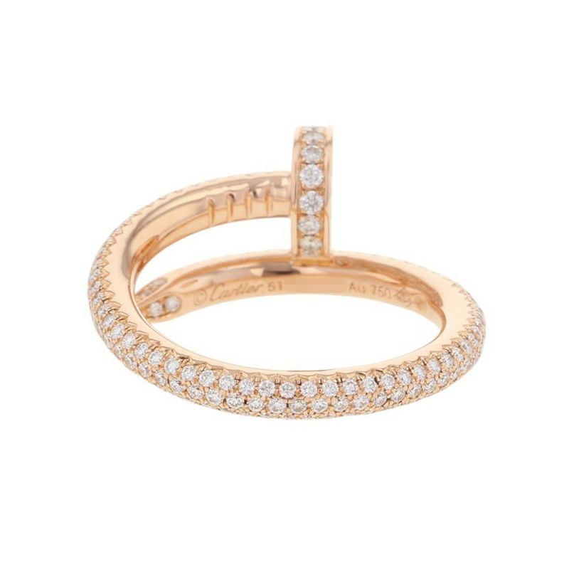 カルティエ リング ジュスト アン クル リング クラシックモデル パヴェ ダイヤ 241P 計0.85ct K18PG サイズ51 N4748600 指輪