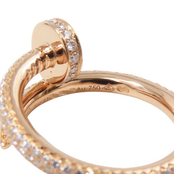 カルティエ リング ジュスト アン クル リング クラシックモデル パヴェ ダイヤ 241P 計0.85ct K18PG サイズ51 N4748600 指輪