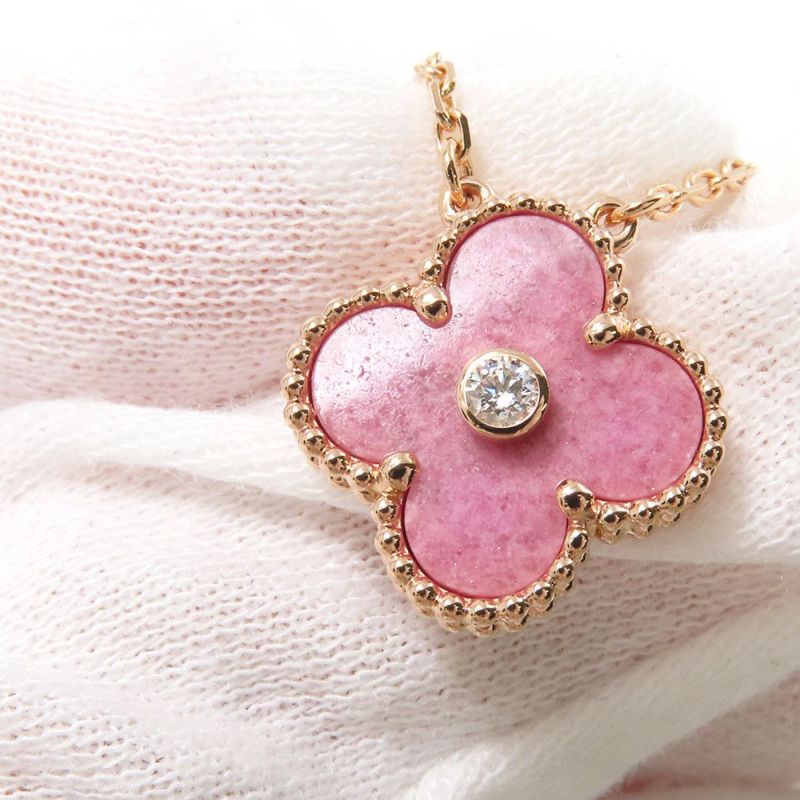 ヴァンクリーフ&アーペル ネックレス ヴィンテージ アルハンブラ ロードナイト/ダイヤ 1P K18PG VCARP7TD00 2021年ホリデー限定