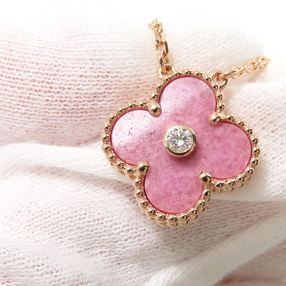 ヴァンクリーフ&アーペル ネックレス ヴィンテージ アルハンブラ ロードナイト/ダイヤ 1P K18PG VCARP7TD00 2021年ホリデー限定