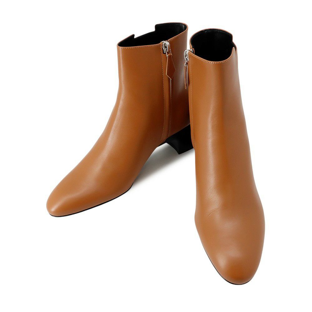 エルメス ブーツ デマルシュ サイドジップ レザー レディースサイズ38