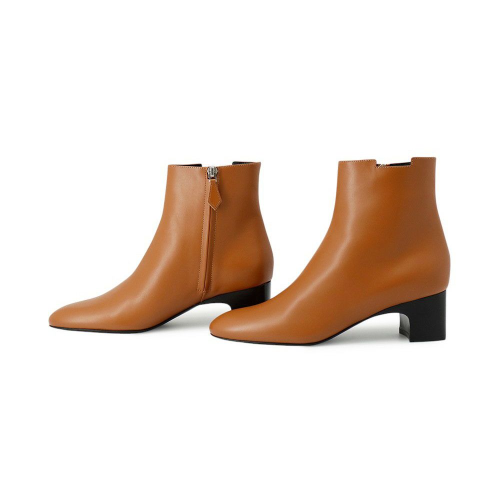 エルメス ブーツ デマルシュ サイドジップ  レザー レディースサイズ38 HERMES 靴