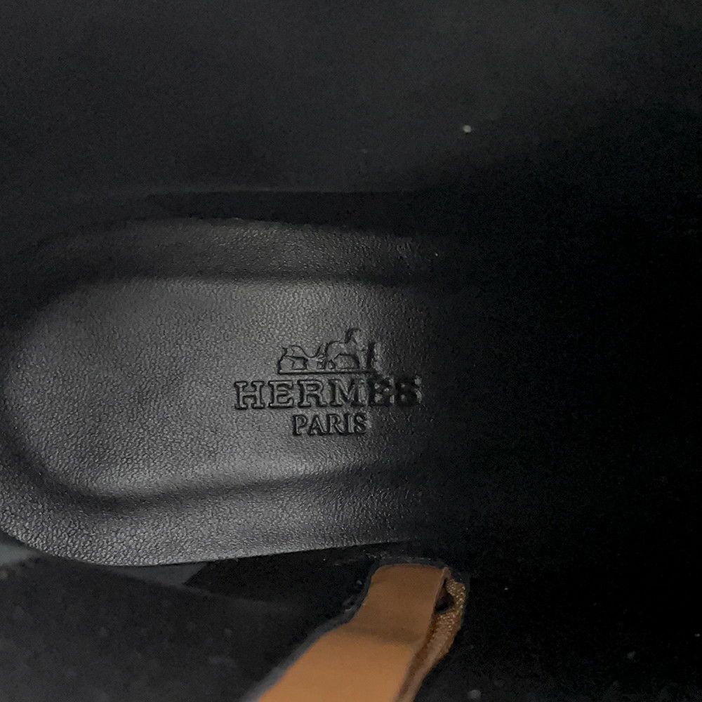 エルメス ブーツ デマルシュ サイドジップ  レザー レディースサイズ38 HERMES 靴