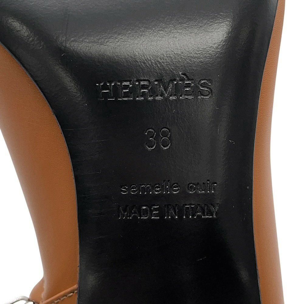 エルメス ブーツ デマルシュ サイドジップ  レザー レディースサイズ38 HERMES 靴