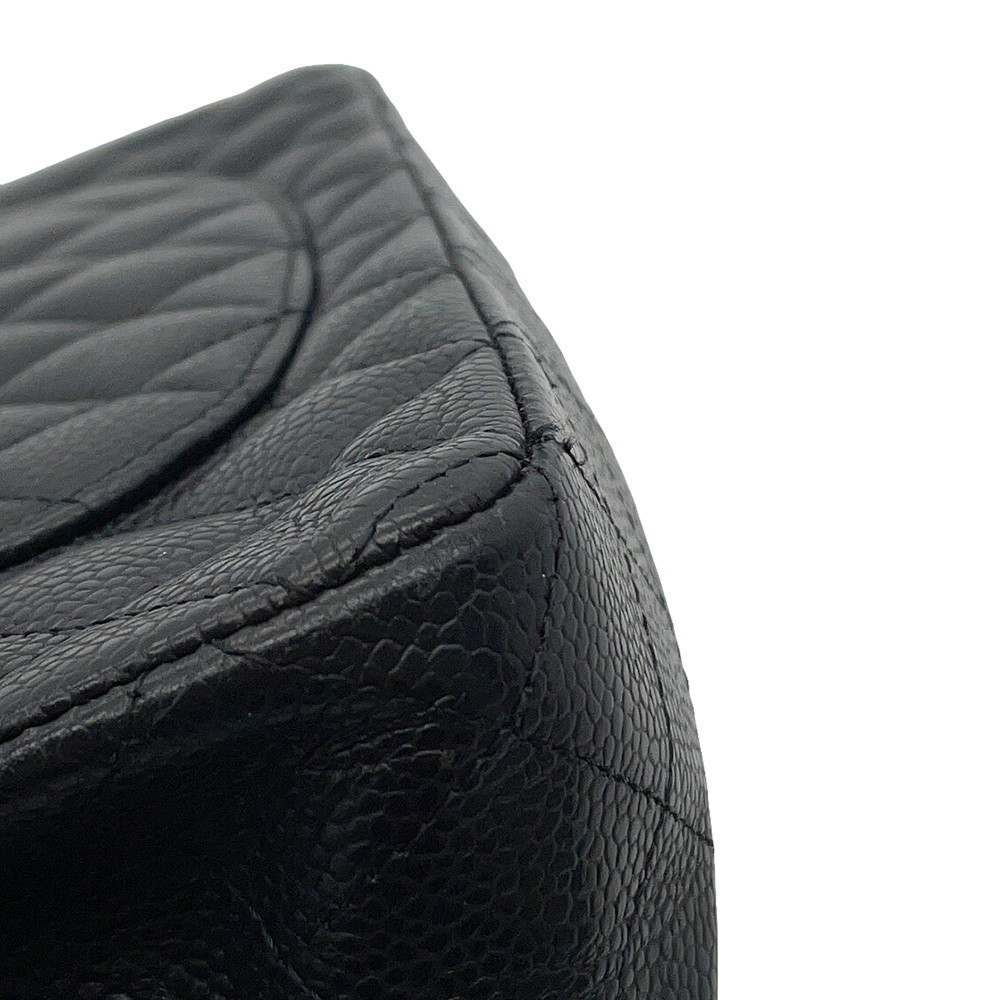 シャネル チェーンショルダーバッグ マトラッセ25 ココマーク ダブルチェーン キャビアスキン A01112 CHANEL 黒
