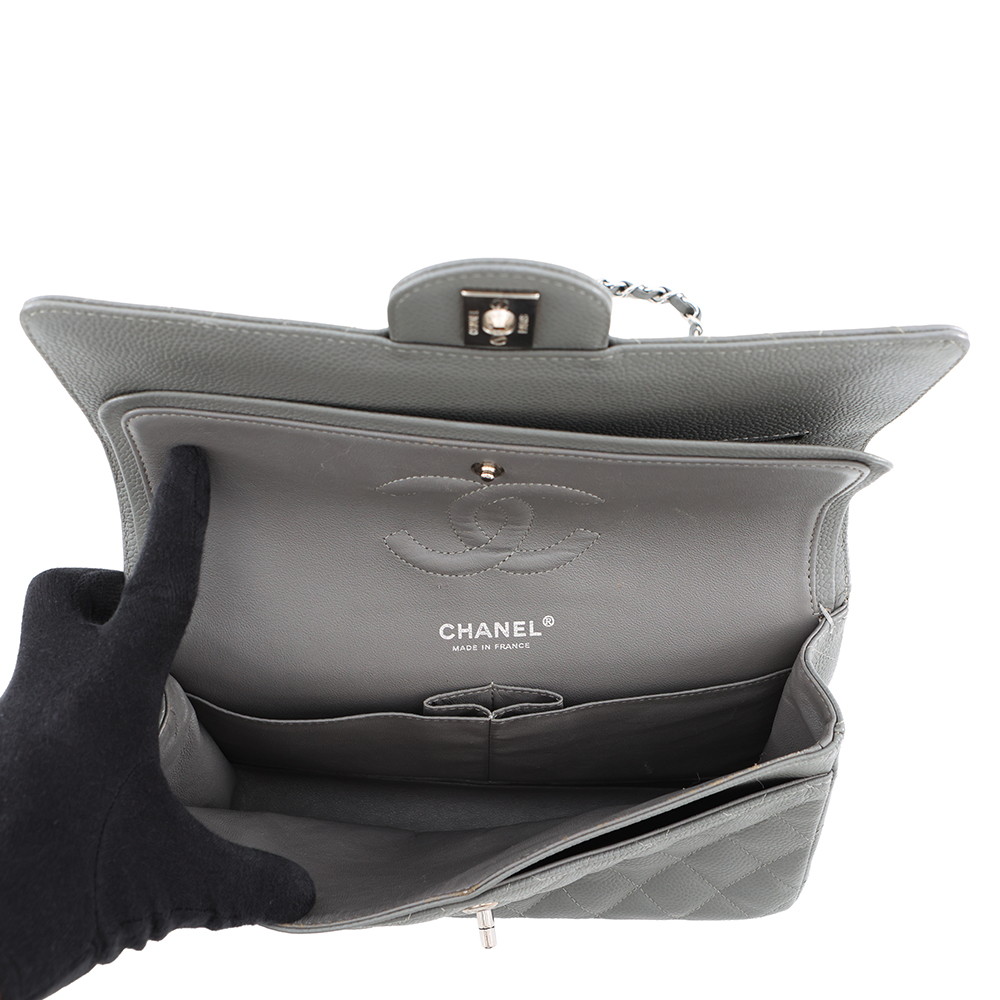 シャネル チェーンショルダーバッグ マトラッセ25 ココマーク ダブルチェーン キャビアスキン A01112 CHANEL