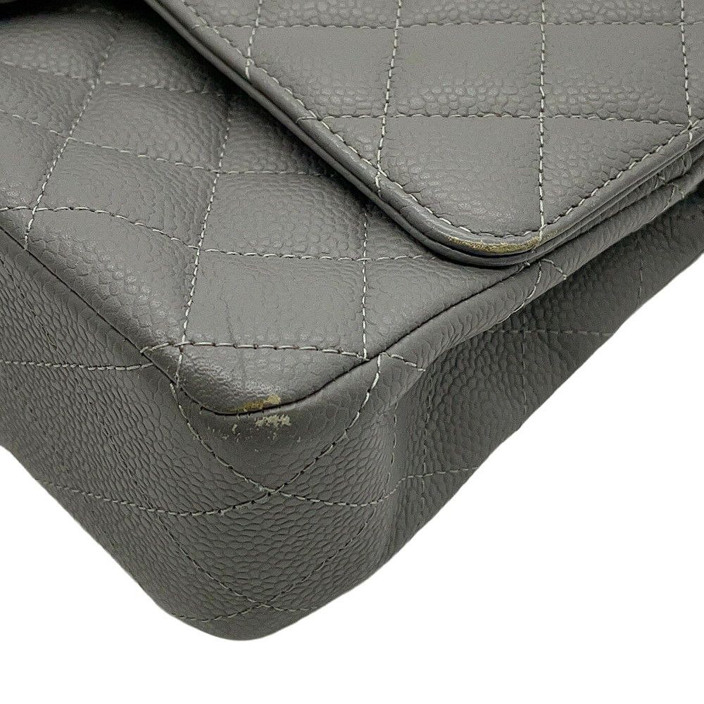 シャネル チェーンショルダーバッグ マトラッセ25 ココマーク ダブルチェーン キャビアスキン A01112 CHANEL