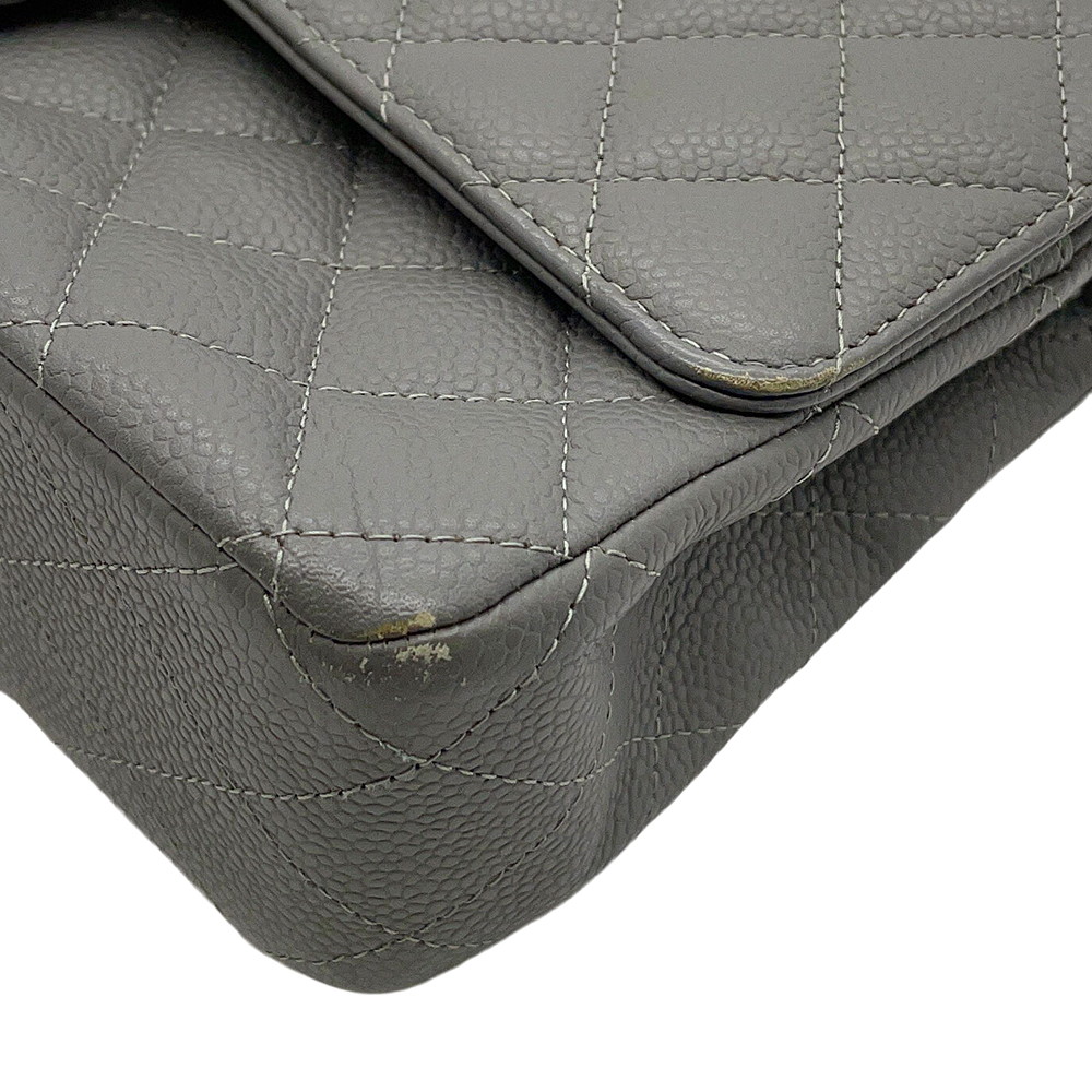 シャネル チェーンショルダーバッグ マトラッセ25 ココマーク ダブルチェーン キャビアスキン A01112 CHANEL