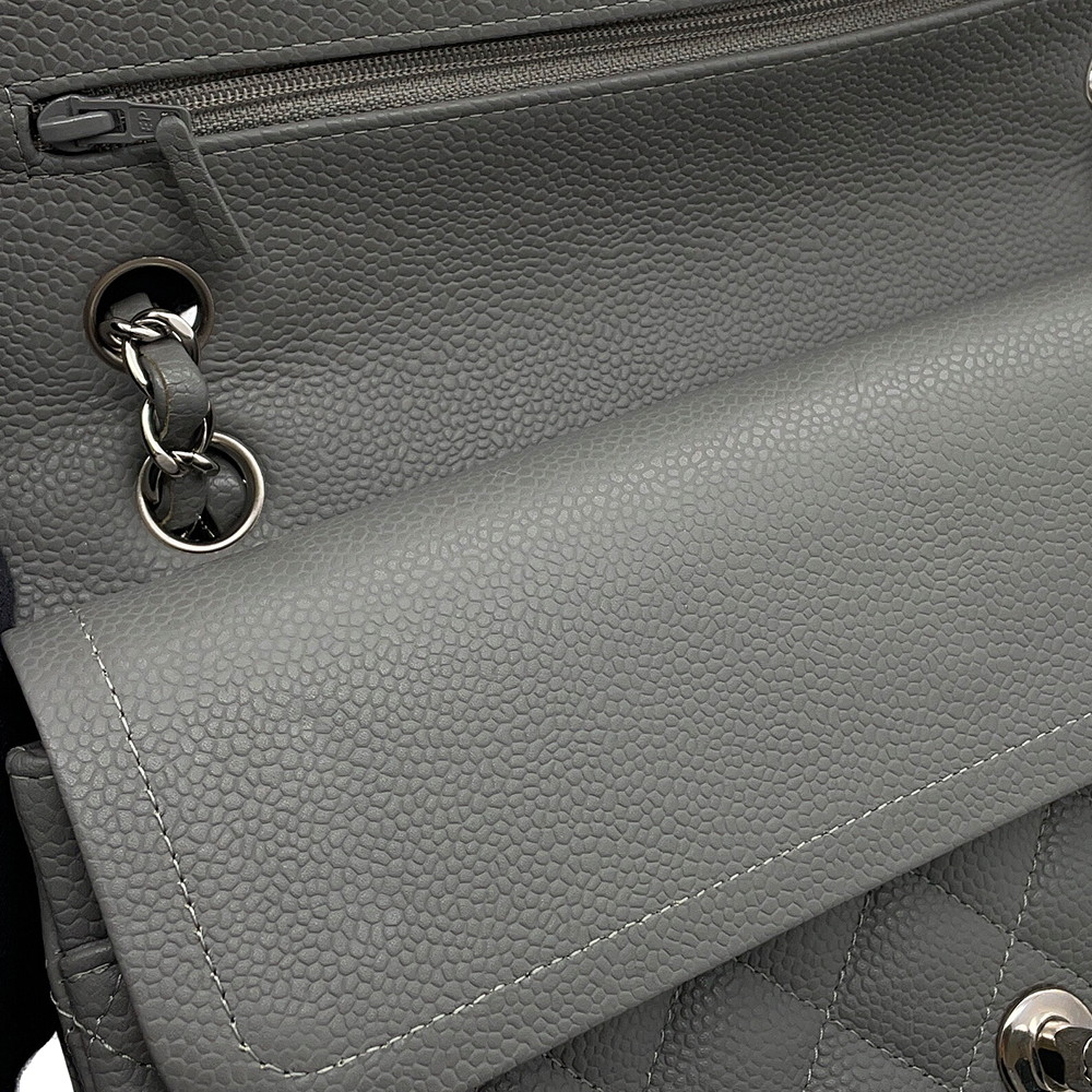 シャネル チェーンショルダーバッグ マトラッセ25 ココマーク ダブルチェーン キャビアスキン A01112 CHANEL