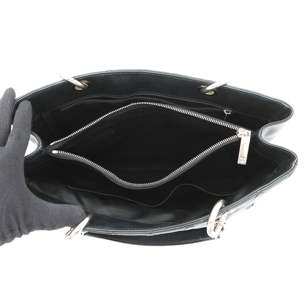 シャネル チェーントートバッグ ココマーク マトラッセ GST キャビアスキン A50995 CHANEL 黒