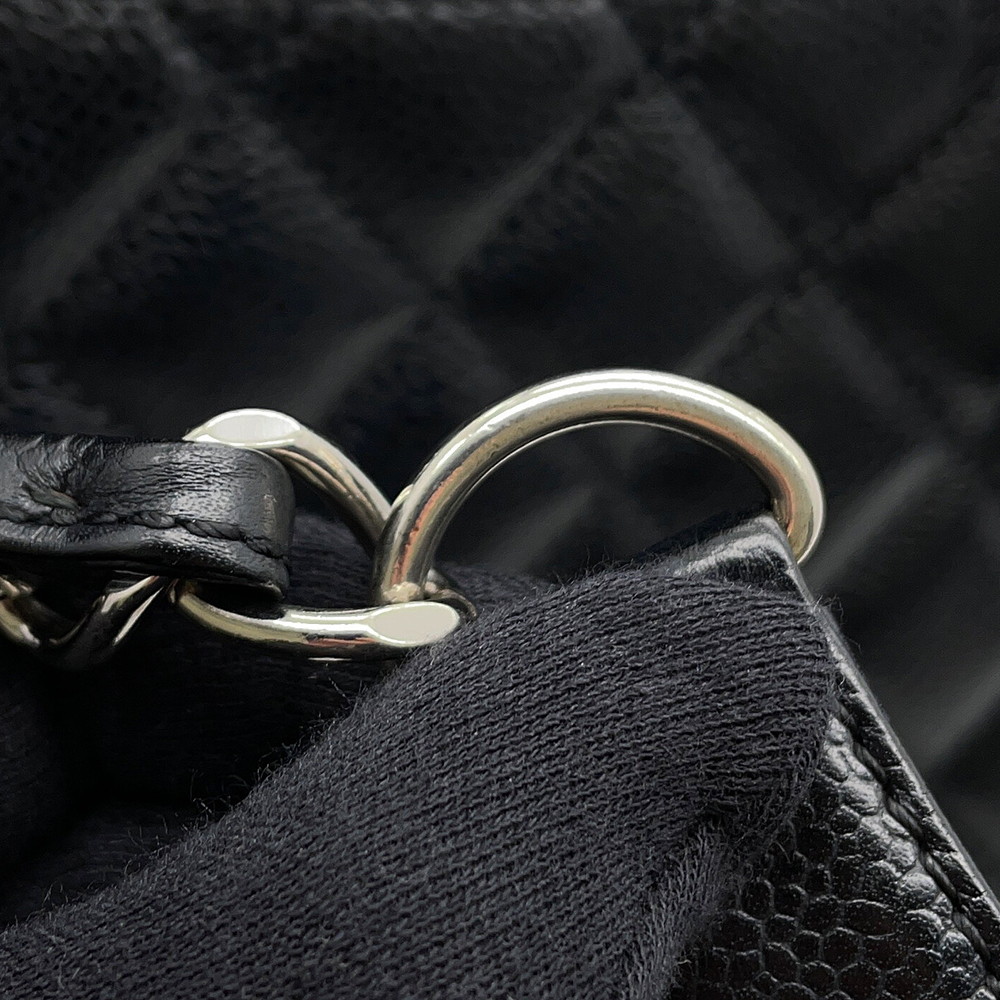 シャネル チェーントートバッグ ココマーク マトラッセ GST キャビアスキン A50995 CHANEL 黒
