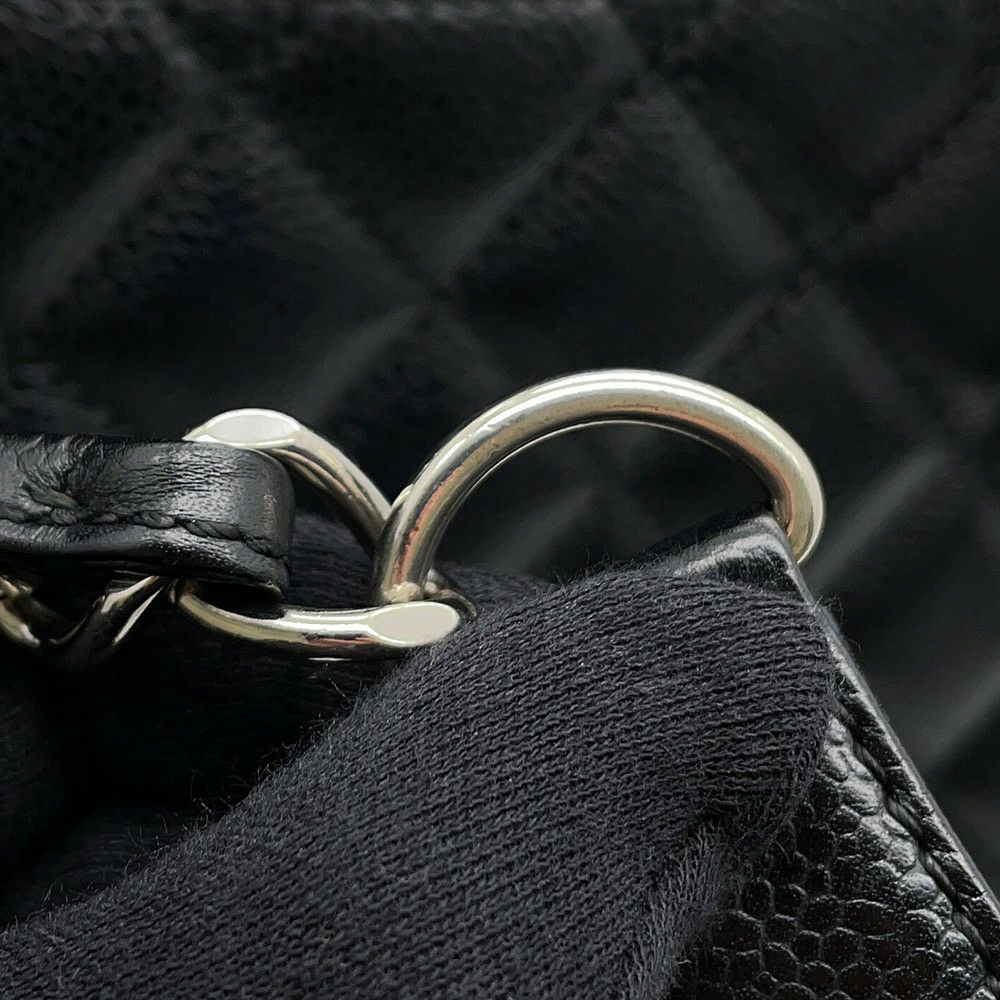 シャネル チェーントートバッグ ココマーク マトラッセ GST キャビアスキン A50995 CHANEL 黒