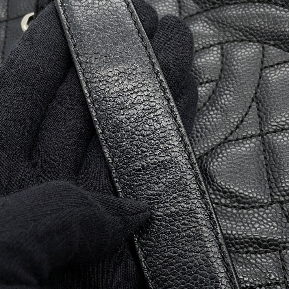 シャネル チェーントートバッグ ココマーク マトラッセ GST キャビアスキン A50995 CHANEL 黒