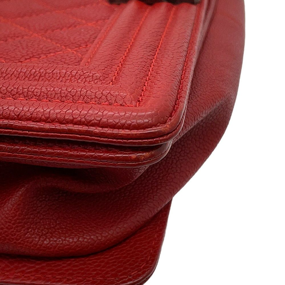 シャネル チェーンショルダーバッグ ココマーク マトラッセ ボーイシャネル ソフトキャビアスキン A67086 CHANEL