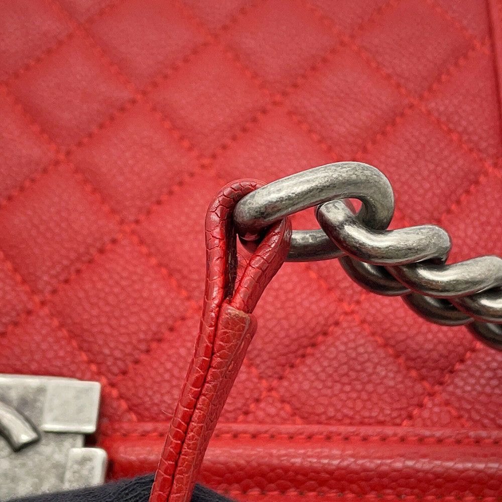 シャネル チェーンショルダーバッグ ココマーク マトラッセ ボーイシャネル ソフトキャビアスキン A67086 CHANEL