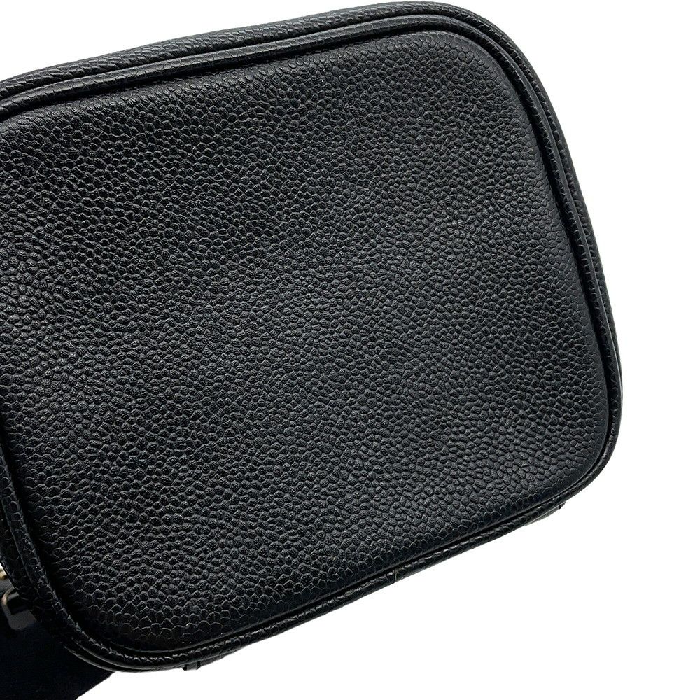 シャネル バニティバッグ ココマーク 縦型 キャビアスキン A01998 CHANEL 化粧ポーチ コスメポーチ 黒