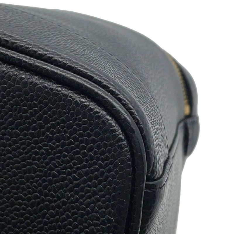 シャネル バニティバッグ ココマーク 縦型 キャビアスキン A01998 CHANEL 化粧ポーチ コスメポーチ 黒