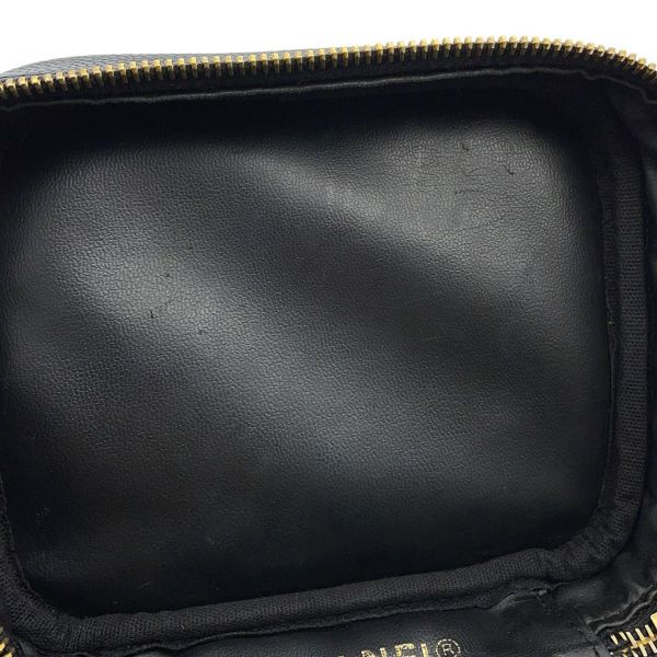 シャネル バニティバッグ ココマーク 縦型 キャビアスキン A01998 CHANEL 化粧ポーチ コスメポーチ 黒
