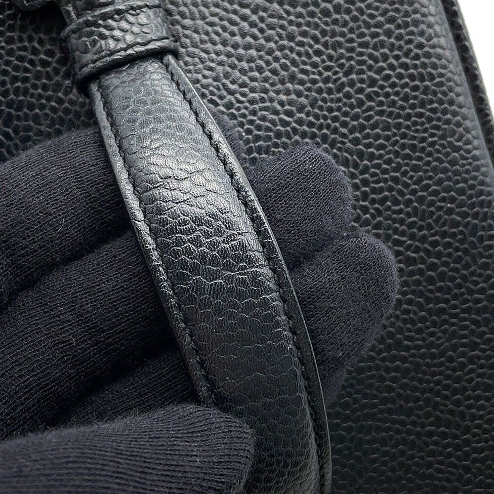 シャネル バニティバッグ ココマーク 縦型 キャビアスキン A01998 CHANEL 化粧ポーチ コスメポーチ 黒
