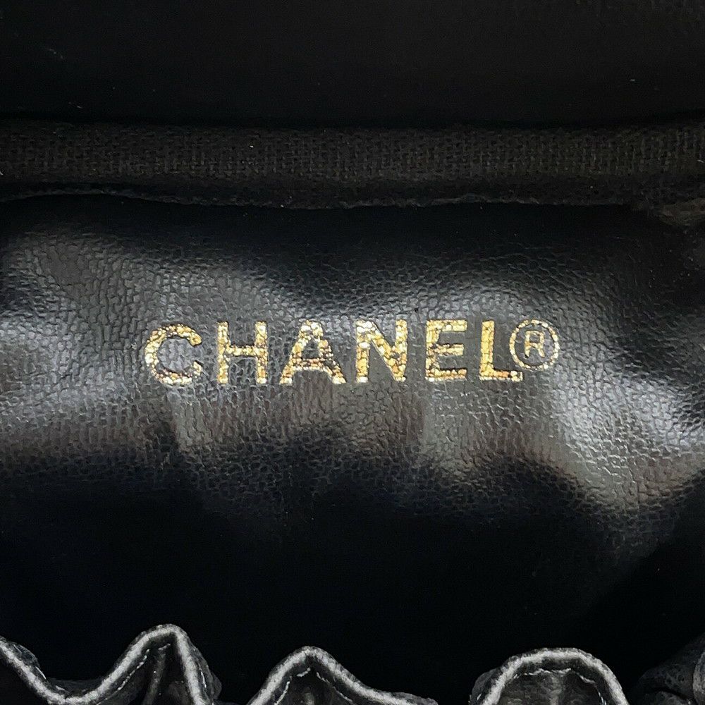 シャネル バニティバッグ ココマーク 縦型 キャビアスキン A01998 CHANEL 化粧ポーチ コスメポーチ 黒