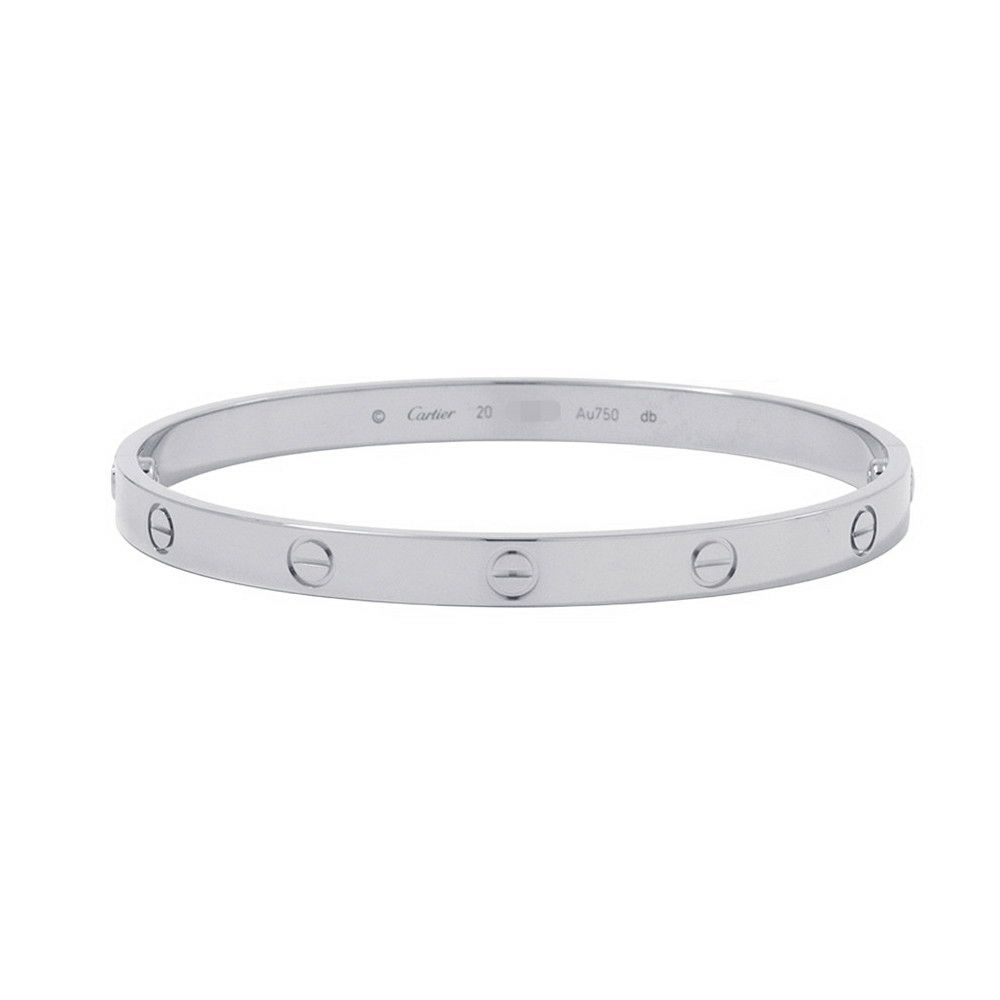 カルティエ ブレスレット ラブブレス クラシックモデル K18WGホワイトゴールド サイズ20 Cartier LOVEブレスレット バングル