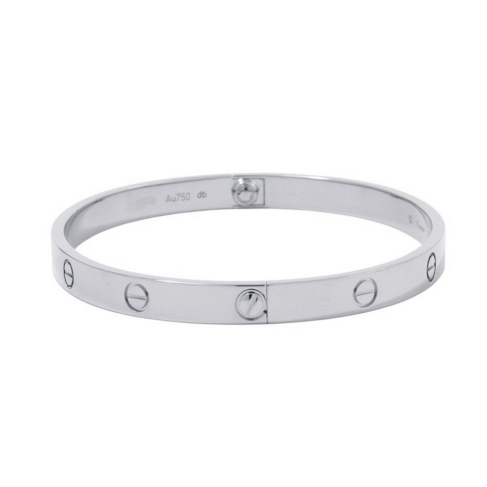 カルティエ ブレスレット ラブブレス クラシックモデル K18WGホワイトゴールド サイズ20 Cartier LOVEブレスレット バングル