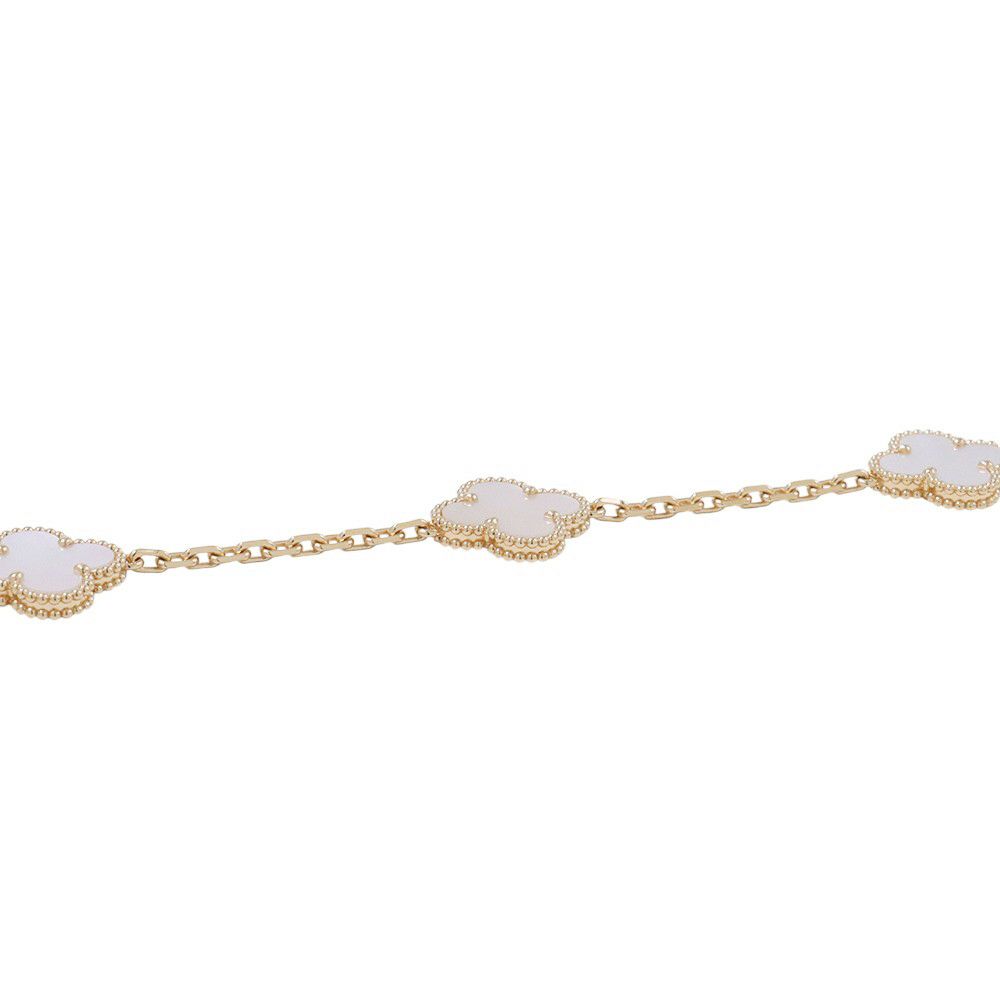 ヴァンクリーフ&アーペル ネックレス ヴィンテージ アルハンブラ ネックレス 10モチーフ マザーオブパール K18YG VCARA42800