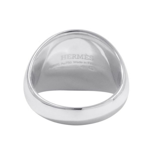 エルメス リング エクスリブリス シュヴァリエ リング SV925シルバー/K18PGピンクゴールド リングサイズ55 HERMES 指輪