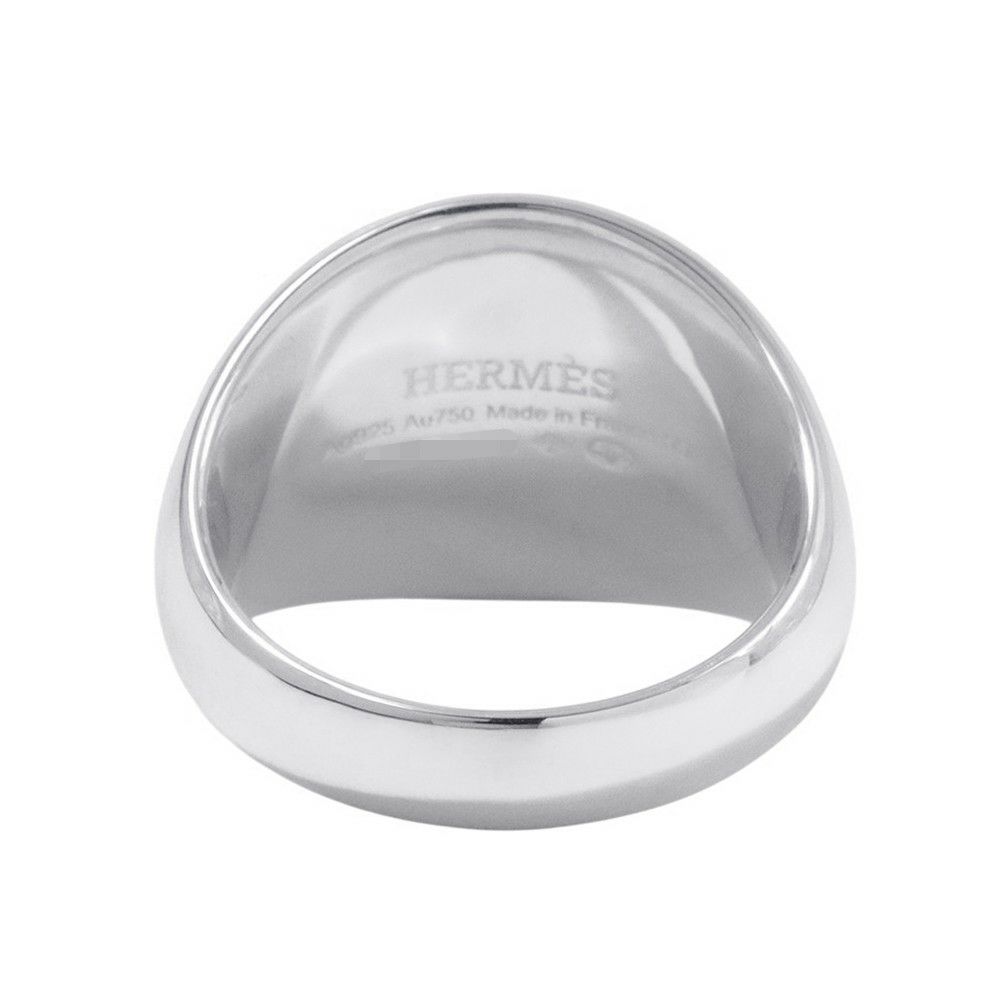 エルメス リング エクスリブリス シュヴァリエ リング SV925シルバー/K18PGピンクゴールド リングサイズ55 HERMES 指輪