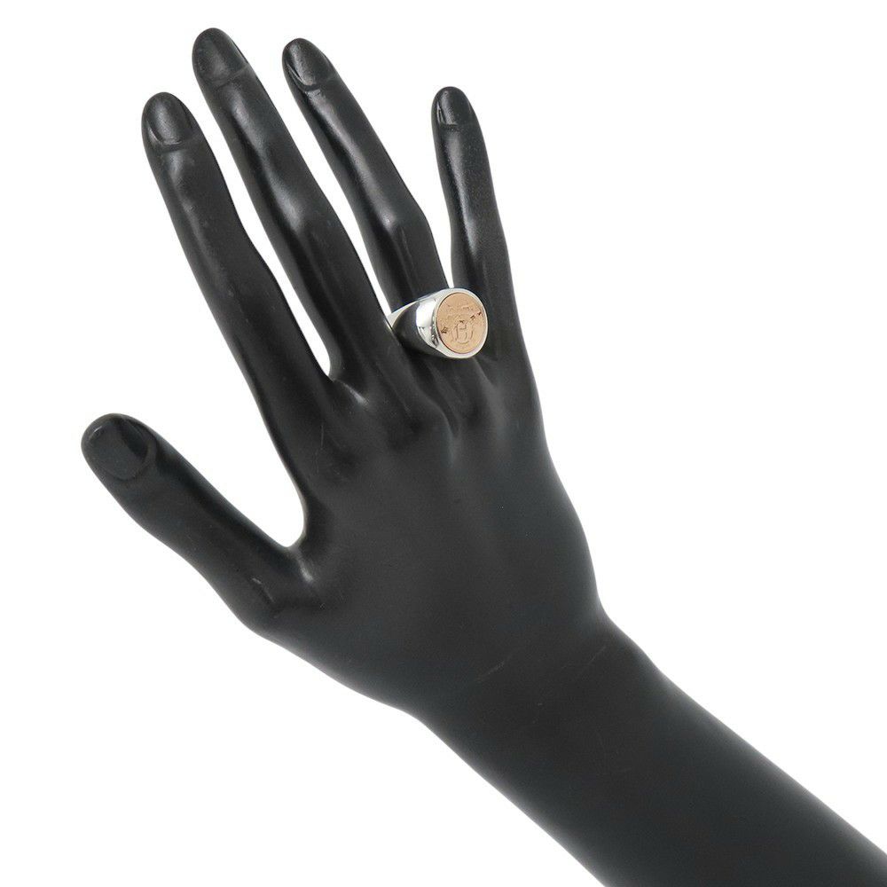 エルメス リング エクスリブリス シュヴァリエ リング SV925シルバー/K18PGピンクゴールド リングサイズ55 HERMES 指輪