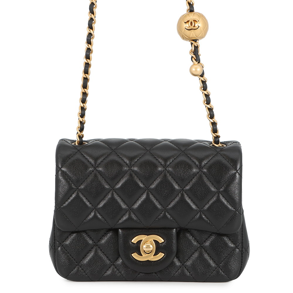 シャネル チェーンショルダーバッグ ミニマトラッセ ラムスキン AS1786 CHANEL ココボール 黒