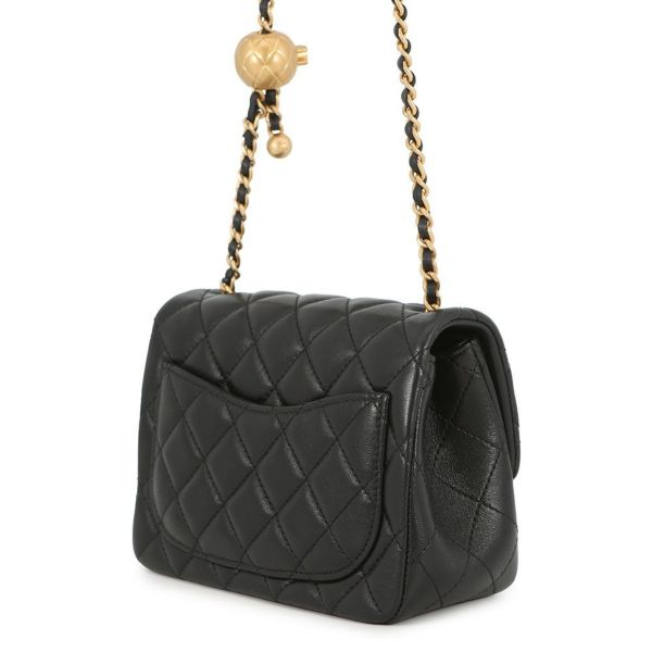 シャネル チェーンショルダーバッグ ミニマトラッセ ラムスキン AS1786 CHANEL ココボール 黒