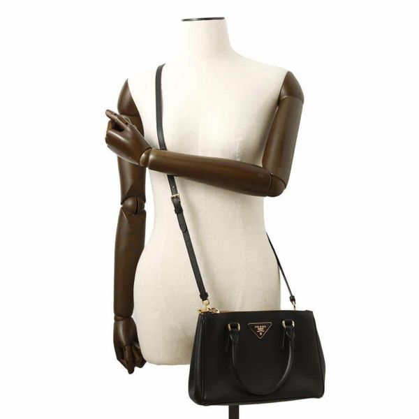 プラダ ハンドバッグ ガレリア スモール サフィアーノレザー 1BA896 PRADA 2wayショルダーバッグ 黒