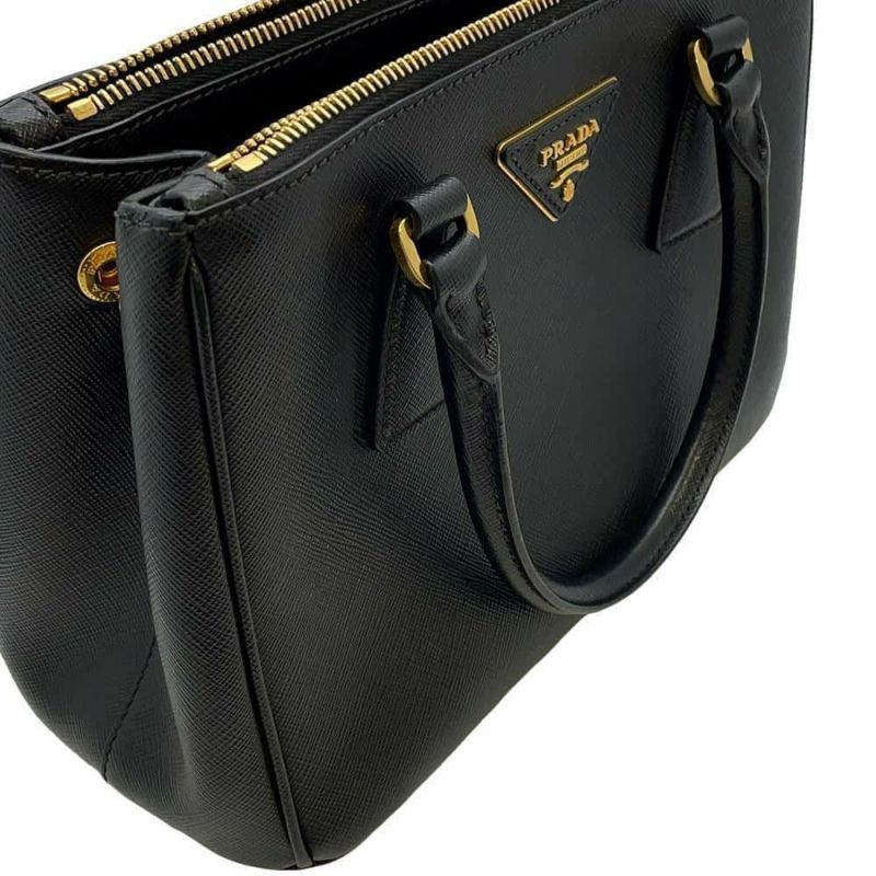 プラダ ハンドバッグ ガレリア スモール サフィアーノレザー 1BA896 PRADA 2wayショルダーバッグ 黒